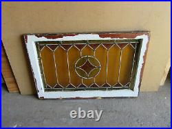 ANTIQUE STAINED GLASS TRANSOM WINDOW 33.75 x 22.75 ARCHITECTURAL SALVAGE