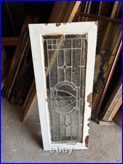 ANTIQUE STAINED GLASS TRANSOM WINDOW 36 x 14 ARCHITECTURAL SALVAGE ANTIQUE STAINED GLASS TRANSOM WINDOW 36 x 14 ARCHITECTURAL SALVAGE