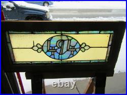 ANTIQUE STAINED GLASS TRANSOM WINDOW 36 x 16 ADDRESS 494 SALVAGE