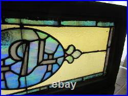 ANTIQUE STAINED GLASS TRANSOM WINDOW 36 x 16 ADDRESS 494 SALVAGE