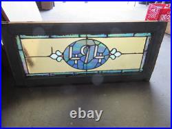 ANTIQUE STAINED GLASS TRANSOM WINDOW 36 x 16 ADDRESS 494 SALVAGE