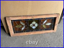 ANTIQUE STAINED GLASS TRANSOM WINDOW 3 OF 3 32 x 13.5 ARCHITECTURAL SALVAGE ANTIQUE STAINED GLASS TRANSOM WINDOW 3 OF 3 32 x 13.5 ARCHITECTURAL SALVAGE