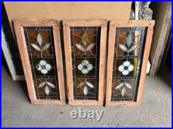 ANTIQUE STAINED GLASS TRANSOM WINDOW 3 OF 3 32 x 13.5 ARCHITECTURAL SALVAGE ANTIQUE STAINED GLASS TRANSOM WINDOW 3 OF 3 32 x 13.5 ARCHITECTURAL SALVAGE