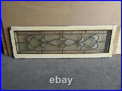 ANTIQUE STAINED GLASS TRANSOM WINDOW 43 x 14 ARCHITECTURAL SALVAGE