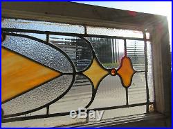 ANTIQUE STAINED GLASS TRANSOM WINDOW 43 x 16 ARCHITECTURAL SALVAGE