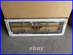 ANTIQUE STAINED GLASS TRANSOM WINDOW 48 x 16 ARCHITECTURAL SALVAGE