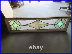 ANTIQUE STAINED GLASS TRANSOM WINDOW 59 x 16 ARCHITECTURAL SALVAGE
