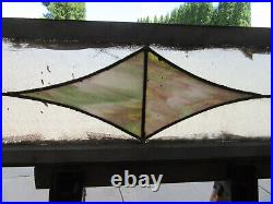 ANTIQUE STAINED GLASS TRANSOM WINDOW 59 x 16 ARCHITECTURAL SALVAGE