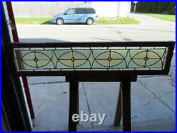 ANTIQUE STAINED GLASS TRANSOM WINDOW 64 x 14 ARCHITECTURAL SALVAGE