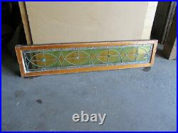 ANTIQUE STAINED GLASS TRANSOM WINDOW 64 x 14 ARCHITECTURAL SALVAGE
