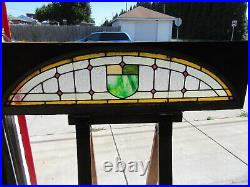 ANTIQUE STAINED GLASS TRANSOM WINDOW 64 x 18 ARCHITECTURAL SALVAGE