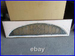 ANTIQUE STAINED GLASS TRANSOM WINDOW BEVELS 64 x 18 ARCHITECTURAL SALVAGE