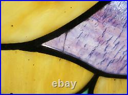 ANTIQUE STAINED GLASS TRANSOM WINDOW COLORFUL 32 x 24 ARCHITECTURAL SALVAGE