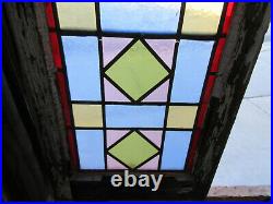 ANTIQUE STAINED GLASS WINDOW 1 OF 2 16 x 29 ARCHITECTURAL SALVAGE