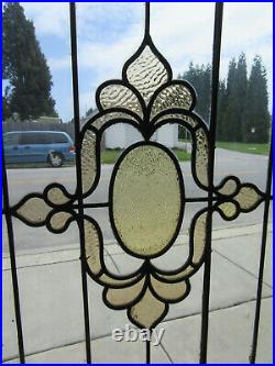 ANTIQUE STAINED GLASS WINDOW 25 x 37 ARCHITECTURAL SALVAGE
