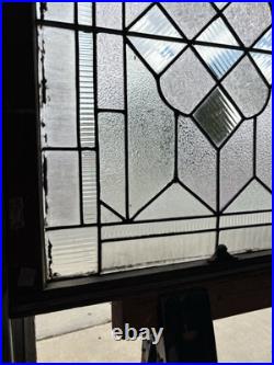ANTIQUE STAINED GLASS WINDOW 28.25 x 33.5 ARCHITECTURAL SALVAGE ANTIQUE STAINED GLASS WINDOW 28.25 x 33.5 ARCHITECTURAL SALVAGE