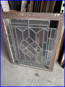 ANTIQUE STAINED GLASS WINDOW 28.25 x 33.5 ARCHITECTURAL SALVAGE ANTIQUE STAINED GLASS WINDOW 28.25 x 33.5 ARCHITECTURAL SALVAGE