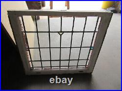 ANTIQUE STAINED GLASS WINDOW 33.25 x 30.5 ARCHITECTURAL SALVAGE