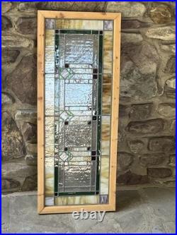 ANTIQUE STAINED GLASS WINDOW, 3 TULIPS ART DECO VG COND, coal region of PA 1930s