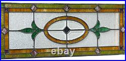 ANTIQUE STAINED GLASS WINDOW BEVELED /LEADED 1930s COAL MINE REGION PENNSYLVANIA