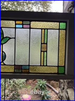 ANTIQUE STAINED GLASS WINDOW, COAL REGION PA, 1920s VG CONDITION ANTIQUE STAINED GLASS WINDOW, COAL REGION PA, 1920s VG CONDITION
