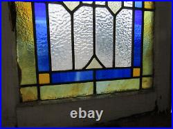 ANTIQUE STAINED GLASS WINDOW COLORFUL 18.5 x 20 ARCHITECTURAL SALVAGE