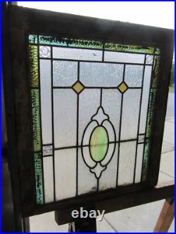 ANTIQUE STAINED GLASS WINDOW COLORFUL 24.5 x 27.5 ARCHITECTURAL SALVAGE