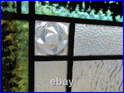 ANTIQUE STAINED GLASS WINDOW COLORFUL 24.5 x 27.5 ARCHITECTURAL SALVAGE