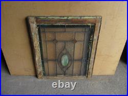 ANTIQUE STAINED GLASS WINDOW COLORFUL 24.5 x 27.5 ARCHITECTURAL SALVAGE