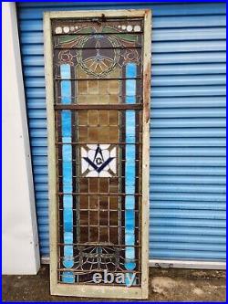 ANTIQUE STAINED GLASS WINDOW Donated from 2 MASONIC LODGES From Pennsylvania