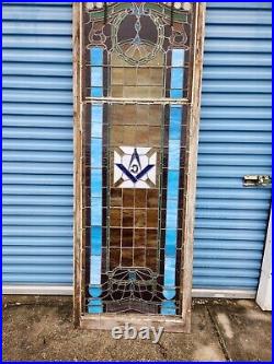 ANTIQUE STAINED GLASS WINDOW Donated from 2 MASONIC LODGES From Pennsylvania