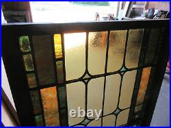 ANTIQUE STAINED GLASS WINDOW GG 33 x 43.75 ARCHITECTURAL SALVAGE