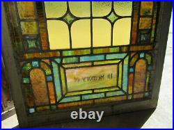 ANTIQUE STAINED GLASS WINDOW GG 33 x 43.75 ARCHITECTURAL SALVAGE