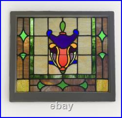 ANTIQUE STAINED GLASS WINDOW, NYC AREA SALVAGE 1950s