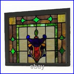 ANTIQUE STAINED GLASS WINDOW, NYC AREA SALVAGE 1950s