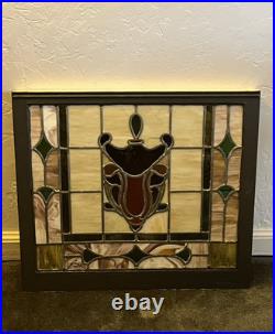 ANTIQUE STAINED GLASS WINDOW, NYC AREA SALVAGE 1950s