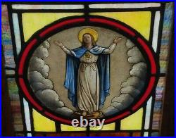 ANTIQUE STAINED GLASS WINDOW, ST. MARY'S ASSUMPTION, LATE 1800s