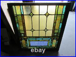 ANTIQUE STAINED GLASS WINDOW WW 35.75 x 40.5 ARCHITECTURAL SALVAGE