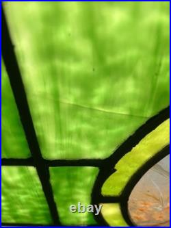 ANTIQUE STAINED GLASS WINDOW, a bird on a branch, EARLY 1900s LEHIGHTON PA ANTIQUE STAINED GLASS WINDOW, a bird on a branch, EARLY 1900s LEHIGHTON PA