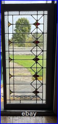 ANTIQUE STAINED GLASS WINDOW, the tulips coal mining region PA 1920s