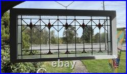 ANTIQUE STAINED GLASS WINDOW, the tulips coal mining region PA 1920s