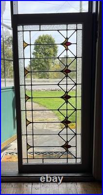 ANTIQUE STAINED GLASS WINDOW, the tulips coal mining region PA 1920s