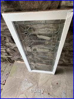 ANTIQUE STAINED GLASS WINDOW, the tulips coal mining region PA 1920s