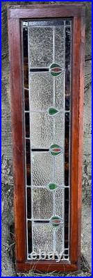 ANTIQUE STAINED GLASS WINDOW tulips EARLY 1900s VG COND coal region of PA