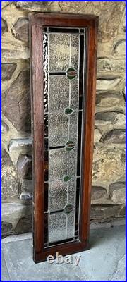 ANTIQUE STAINED GLASS WINDOW tulips EARLY 1900s VG COND coal region of PA