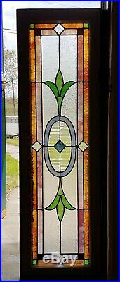 ANTIQUE STAINED LEADED GLASS WINDOW, COAL MINE REGION OF PA, EARLY 1900s