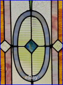 ANTIQUE STAINED LEADED GLASS WINDOW, COAL MINE REGION OF PA, EARLY 1900s
