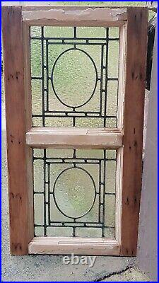 ANTIQUE STAINED LEADED GLASS WINDOW, EARLY 1900s, COMMERCIAL BUILDING, PHILA PA
