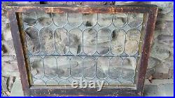 ANTIQUE STAINED LEADED GLASS WINDOW FROM A MANHATTAN BROWNSTONE VICTORIAN 1900s