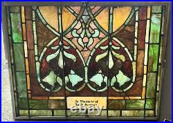 ANTIQUE STAINED LEADED GLASS WINDOW, SCRANTON PA CHURCH, 1930s